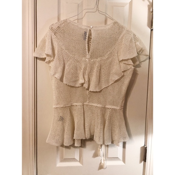 Anthropologie Ranna Gill Mesh Peplum Top - Picture 6 of 7